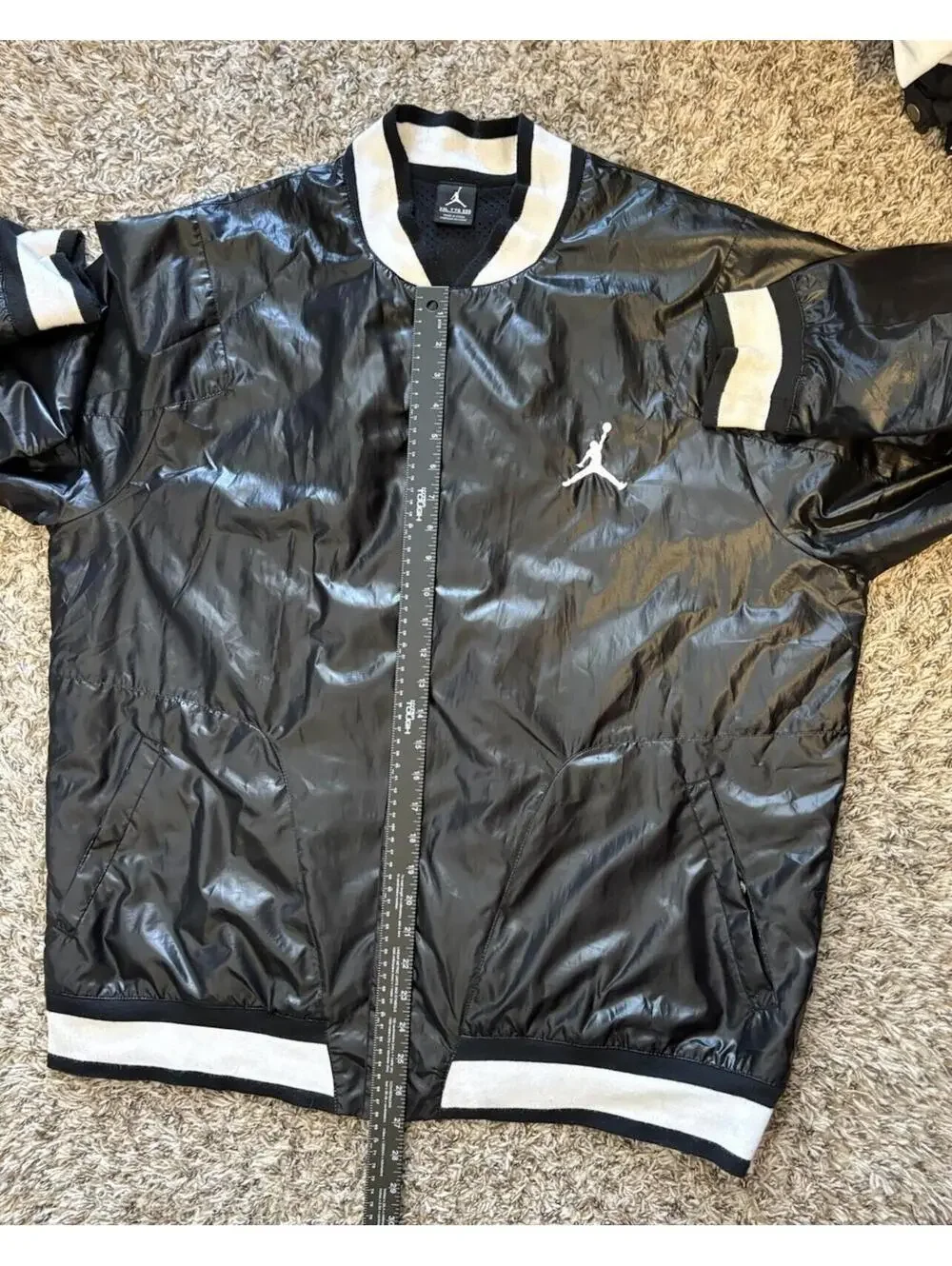 Nike Air Jordan Varsity Shell Snap Black Jacket 612948-010 Rare Men's Size 2XL